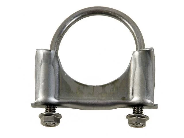 Exhaust Pipe / Muffler Clamp, Carbon, 2 Inch, guillotine style w/ open clamp ends, reproduction