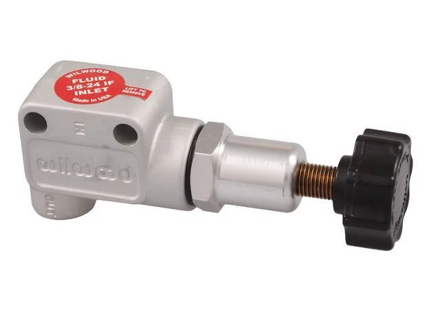 Brake Fluid Proportioning Valve, aluminum, cast finish w/ black knob, Wilwood