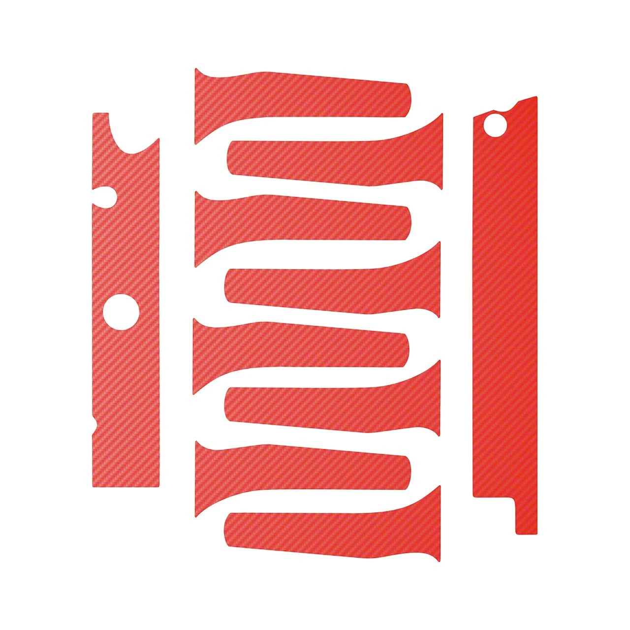 CA Engine Decal Graphics; Red Carbon Fiber (14-19 Corvette C7 Grand Sport, Stingray)