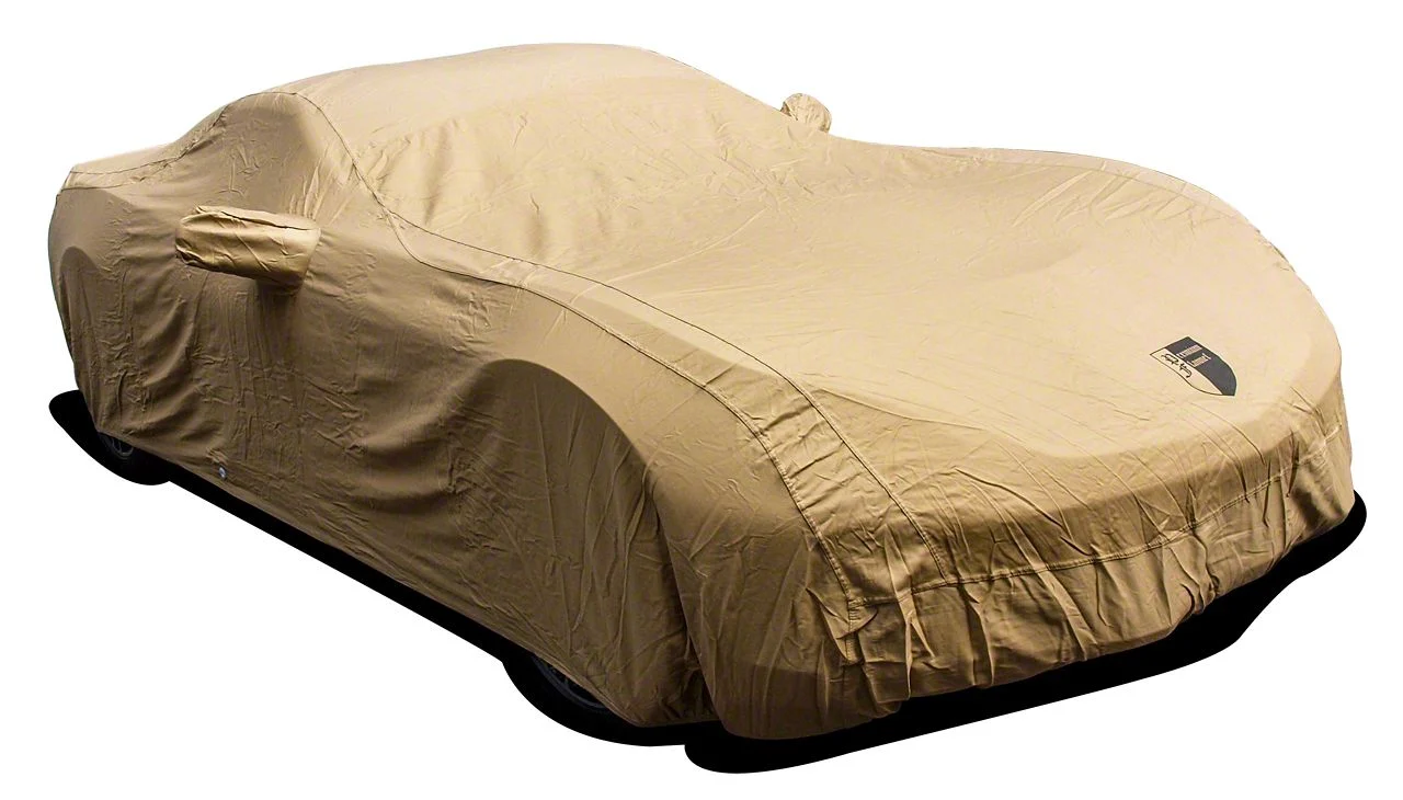 CA Premium Flannel Indoor Car Cover; Tan (14-19 Corvette C7 Stingray)