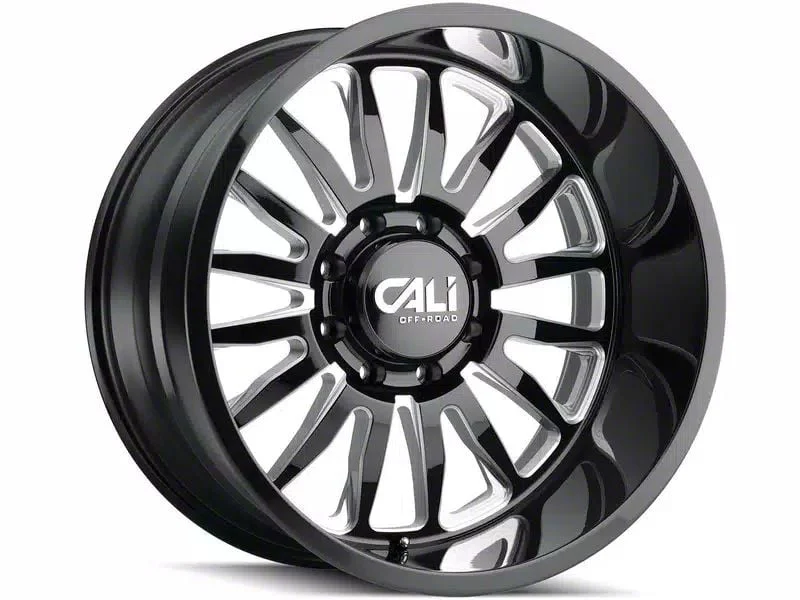 Cali Off-Road Summit Gloss Black Milled 6-Lug Wheel; 20x9; 0mm Offset (07-13 Silverado 1500)