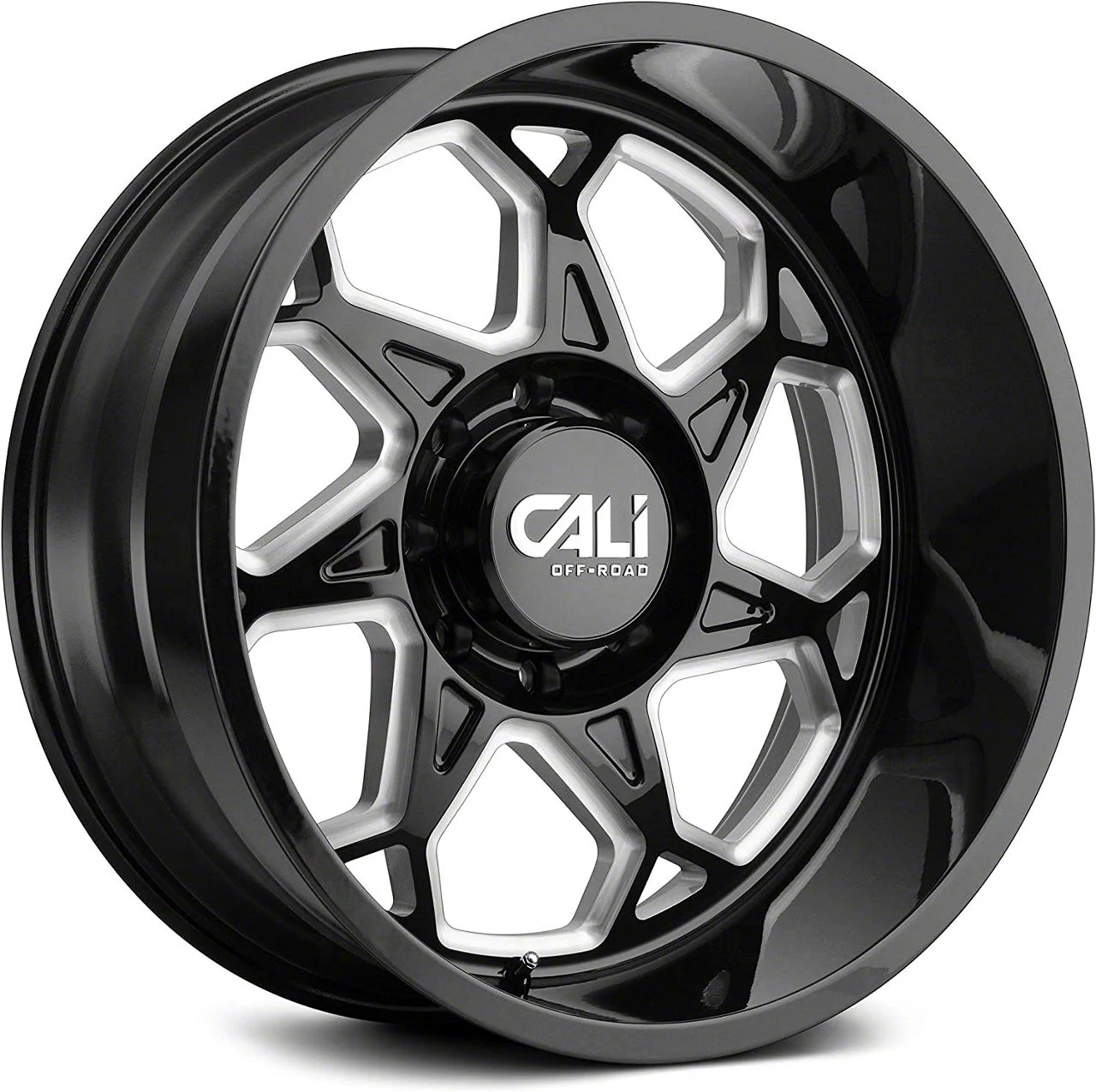Cali Off-Road Sevenfold Gloss Black Milled 6-Lug Wheel; 20x10; -25mm Offset (07-14 Tahoe)