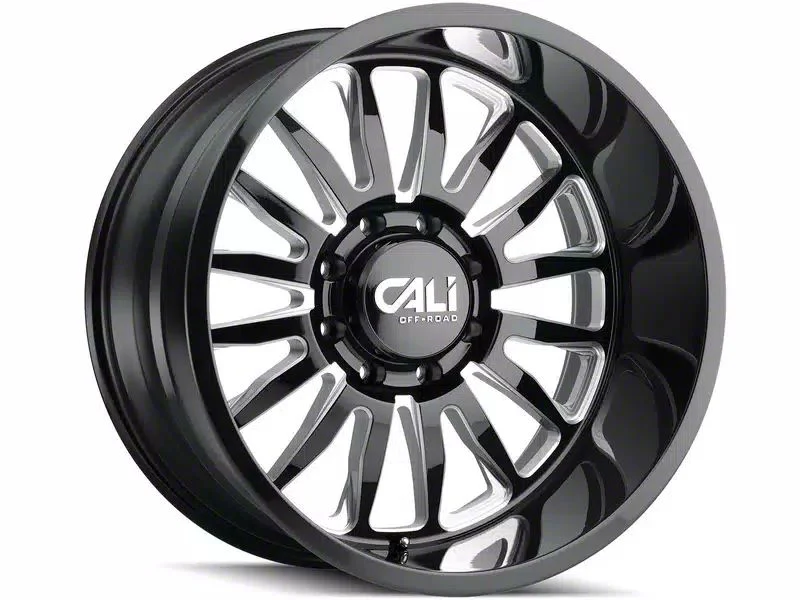 Cali Off-Road Summit Gloss Black Milled 6-Lug Wheel; 20x9; 0mm Offset (19-26 Sierra 1500)