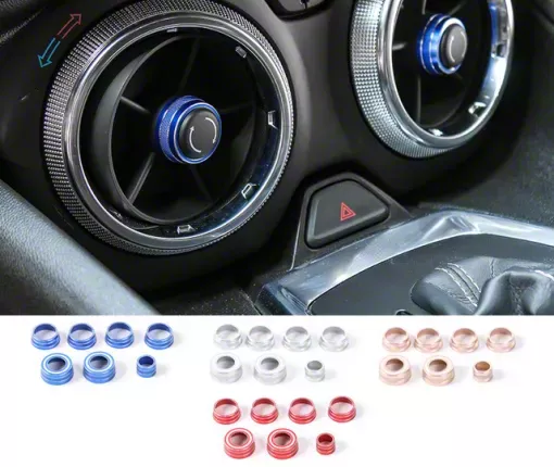 Aluminum Interior Vent/Switch Knobs; Red (16-24 Camaro)