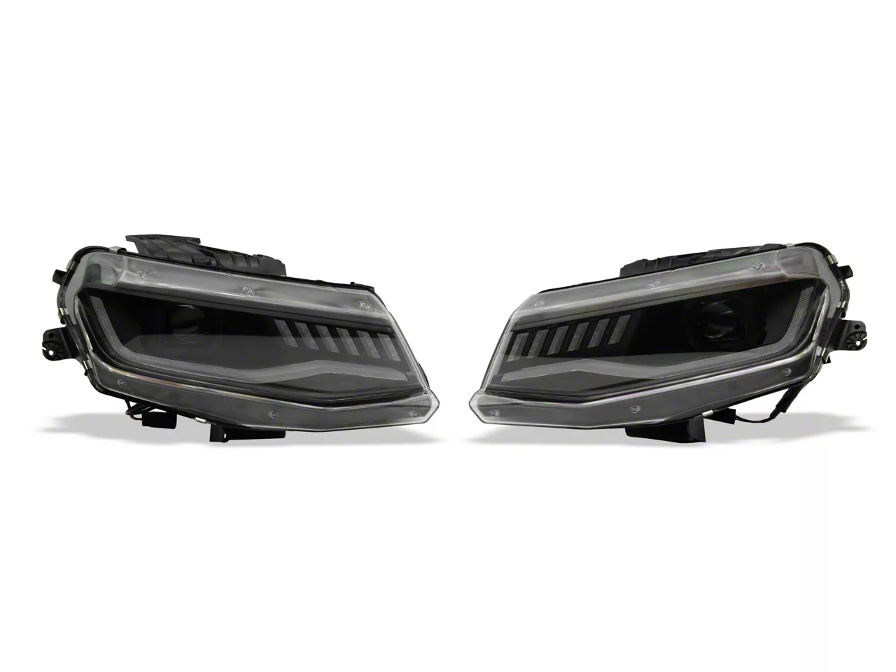 APEX Series Sequential Turn Signal Full LED Headlights; Black Housing; Clear Lens (16-18 Camaro w/ Factory Halogen Headlights)