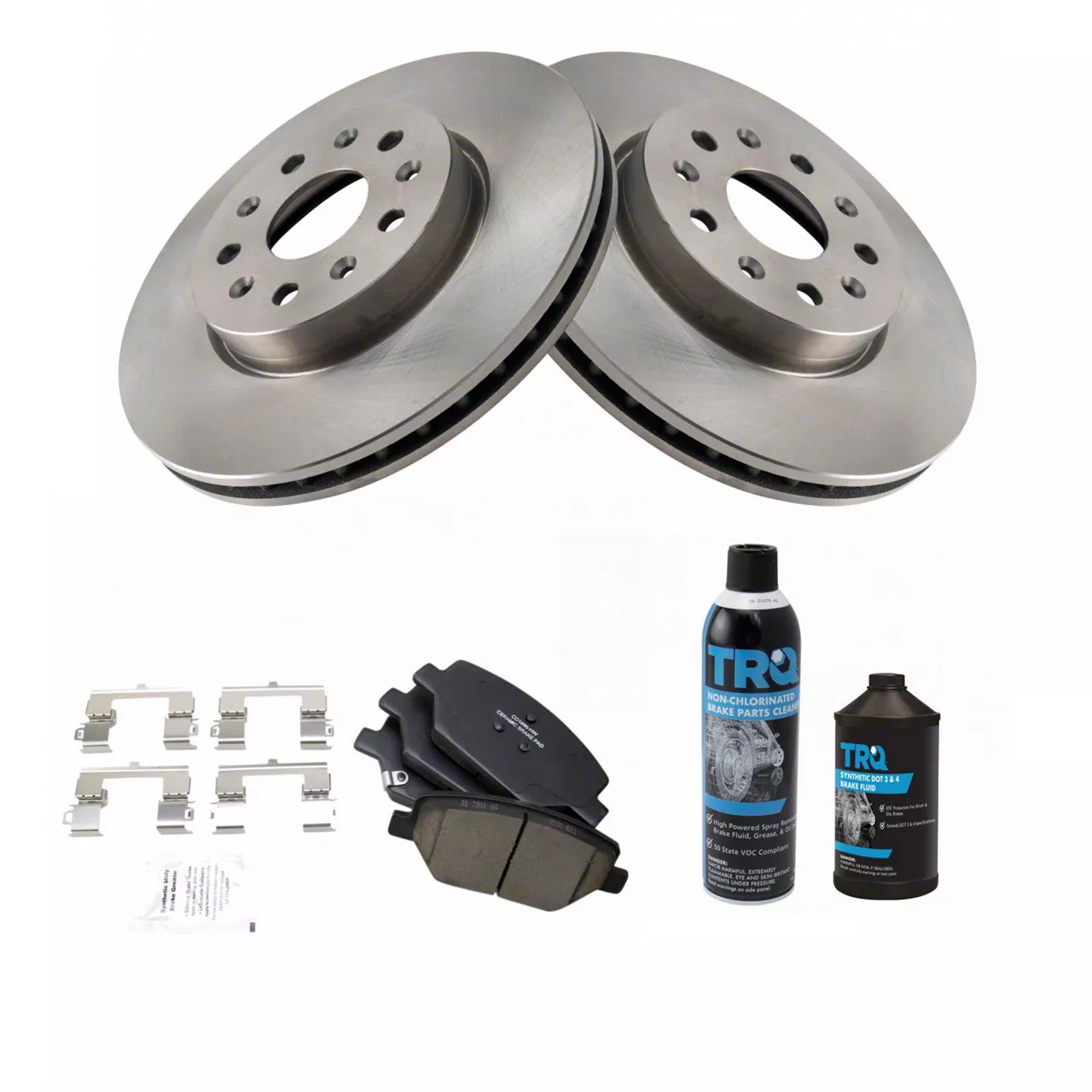Ceramic Brake Rotor, Pad, Brake Fluid and Cleaner Kit; Front (16-24 Camaro LS & LT w/ Single Piston Front Calipers)