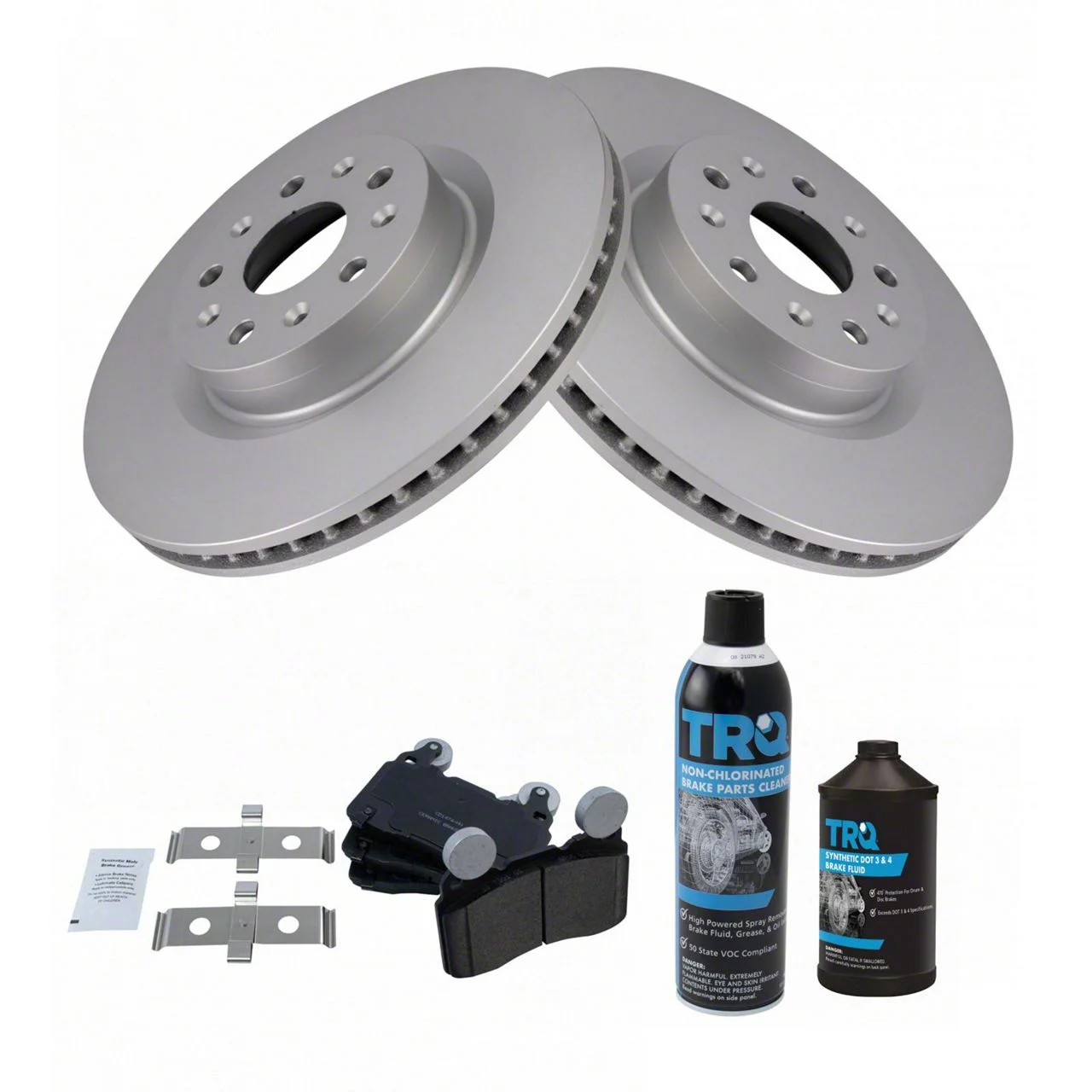 Ceramic Brake Rotor, Pad, Brake Fluid and Cleaner Kit; Front (16-24 Camaro SS w/ 4-Piston Front Calipers)