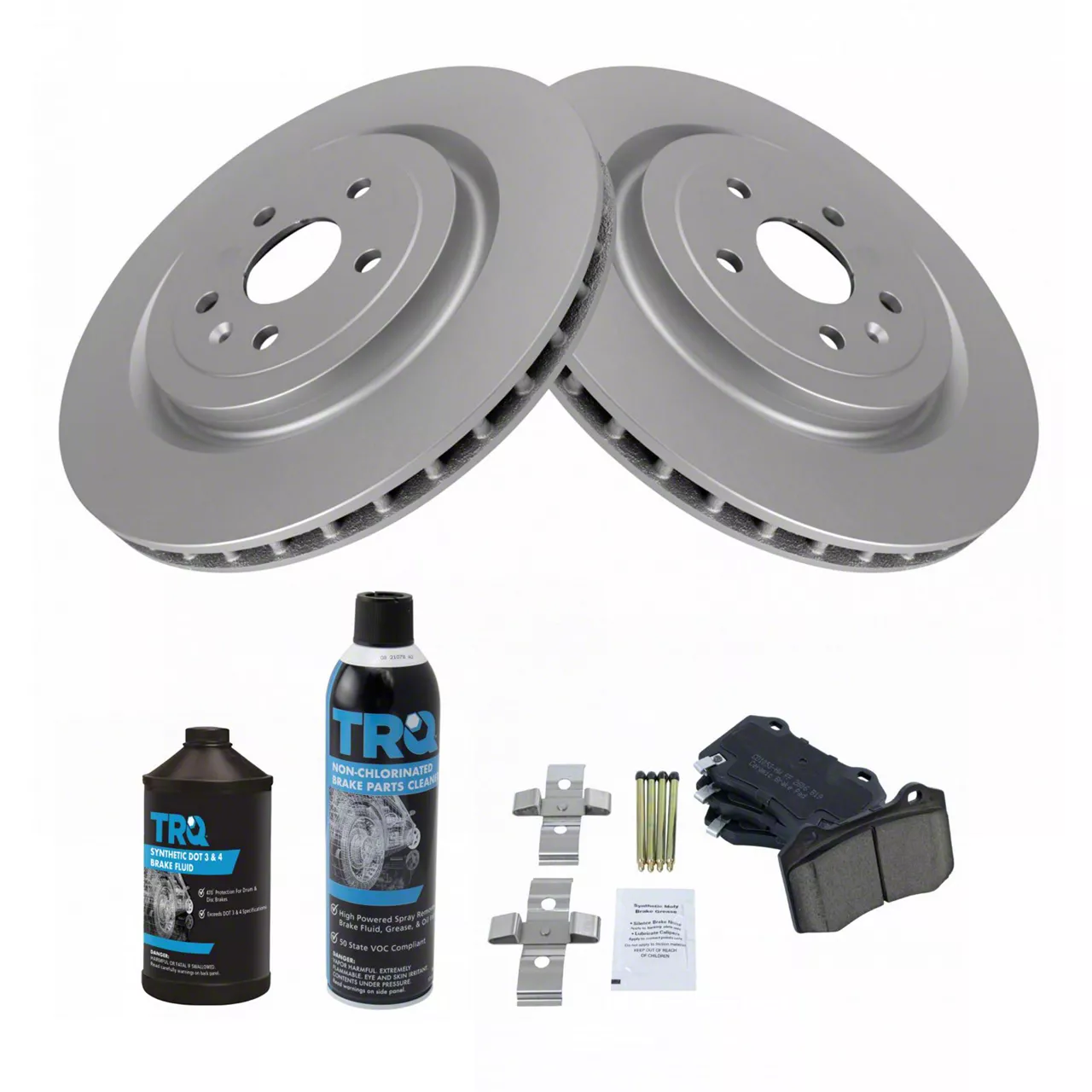 Ceramic Brake Rotor, Pad, Brake Fluid and Cleaner Kit; Rear (10-15 Camaro SS, ZL1)