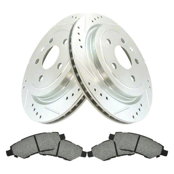 Ceramic Performance Brake Rotor, Pad, Brake Fluid and Cleaner Kit; Rear (10-15 Camaro LS, LT)