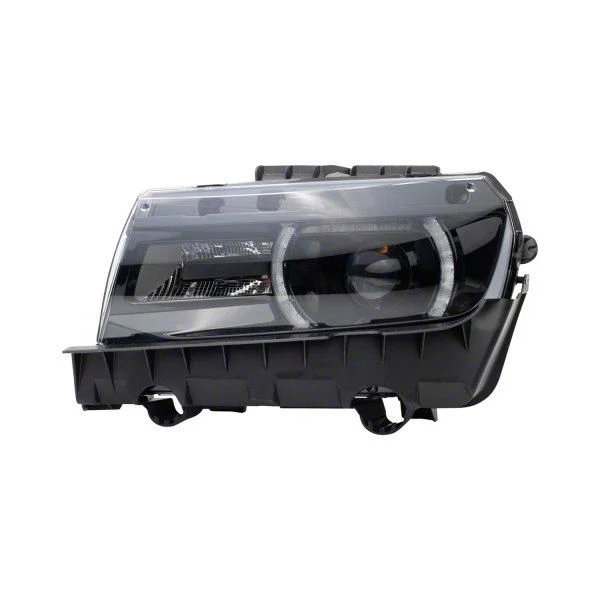 Halogen Headlight; Black Chrome Housing; Clear Lens; Driver Side (14-15 Camaro w/ Factory Halogen Headlights)