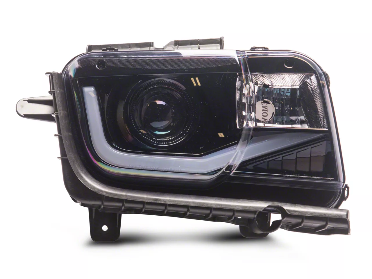 LED Bar Projector Headlights; Gloss Black Housing; Clear Lens (10-13 Camaro w/ Factory Halogen Headlights)