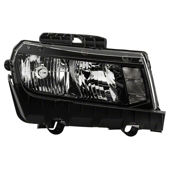 OEM Style Headlight; Black Housing; Clear Lens; Passenger Side (14-15 Camaro w/ Halogen Headlights)