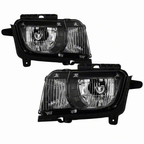OEM Style Headlights; Black Housing; Clear Lens (10-13 Camaro w/ Factory Halogen Headlights)