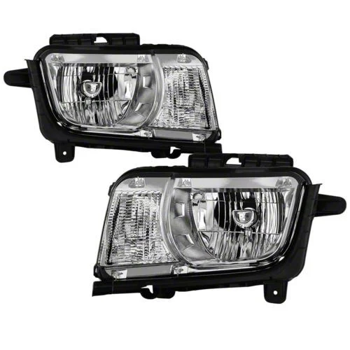 OEM Style Headlights; Chrome Housing; Clear Lens (10-13 Camaro w/ Factory Halogen Headlights)