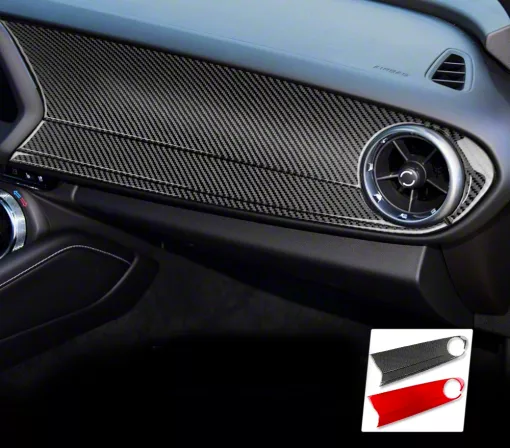 Passenger Dashboard Cover; Carbon Fiber (16-24 Camaro)