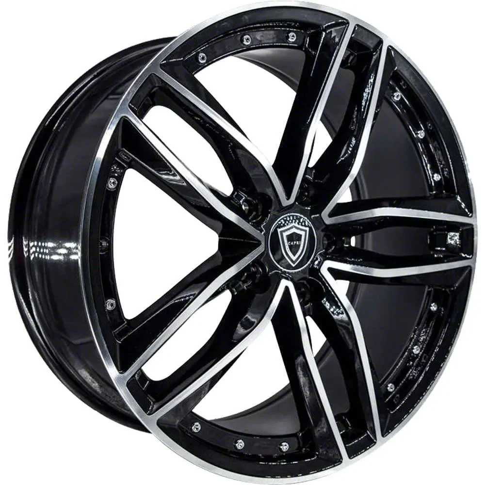 Capri Luxury C5228 Gloss Black Machined Wheel; Rear Only; 20x10; 38mm Offset (21-26 Mustang Mach-E)