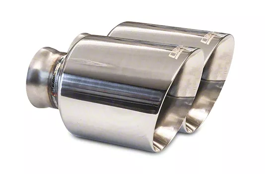 Carven Exhaust Angled Cut Rolled End Round Exhaust Tip; 5-Inch; Polished (15-23 V8 HEMI Charger)