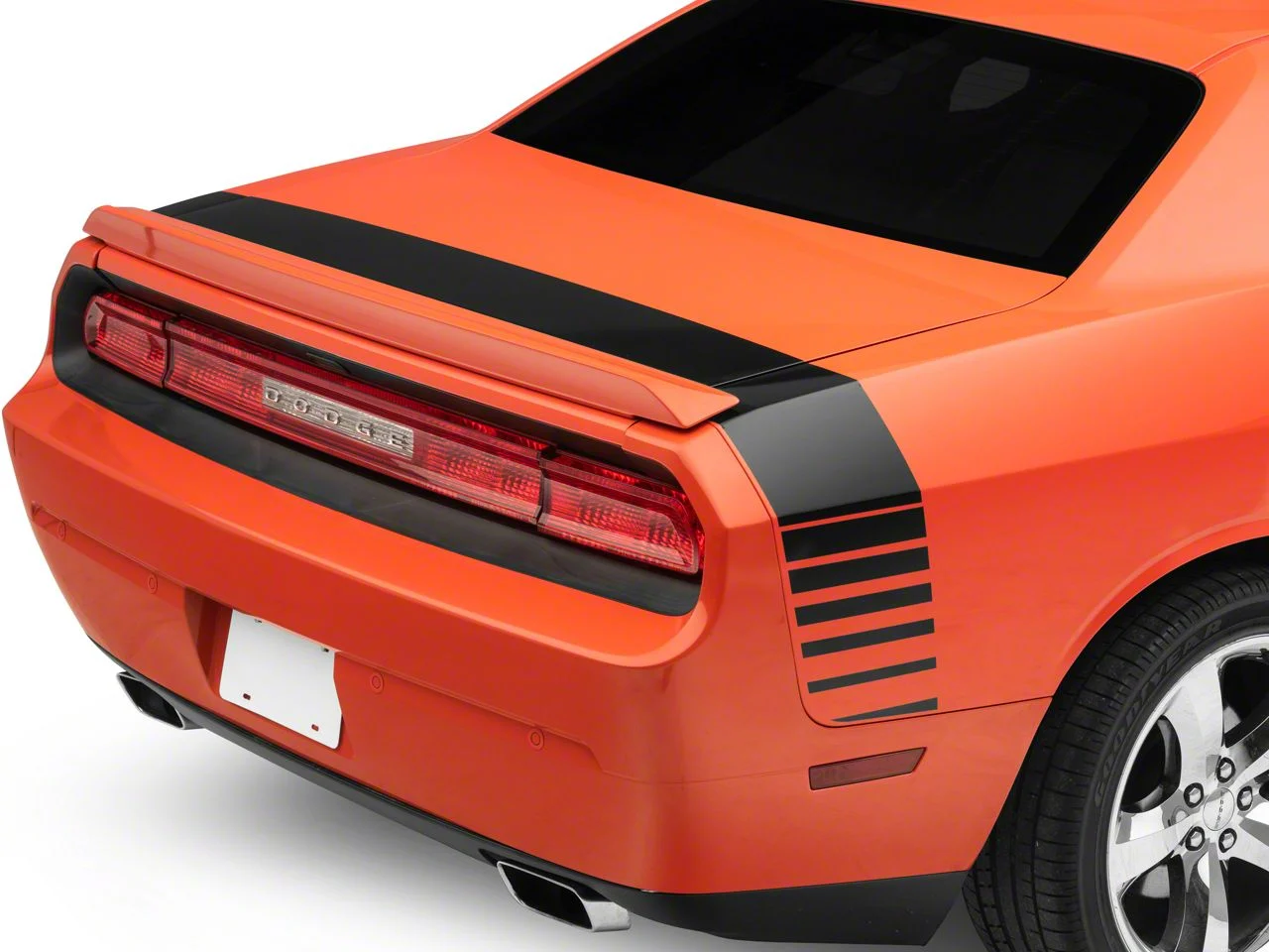 SEC10 Dashed Tail Stripe; Matte Black (08-23 Challenger)