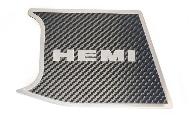 Factory Anti-lock Brake Cover Top Plate with HEMI Logo; Real Carbon Fiber (15-23 Challenger)