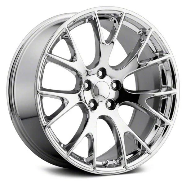 Hellcat Style Chrome Wheel; Rear Only; 20x10.5; 25mm Offset (08-23 RWD Challenger, Excluding Widebody)