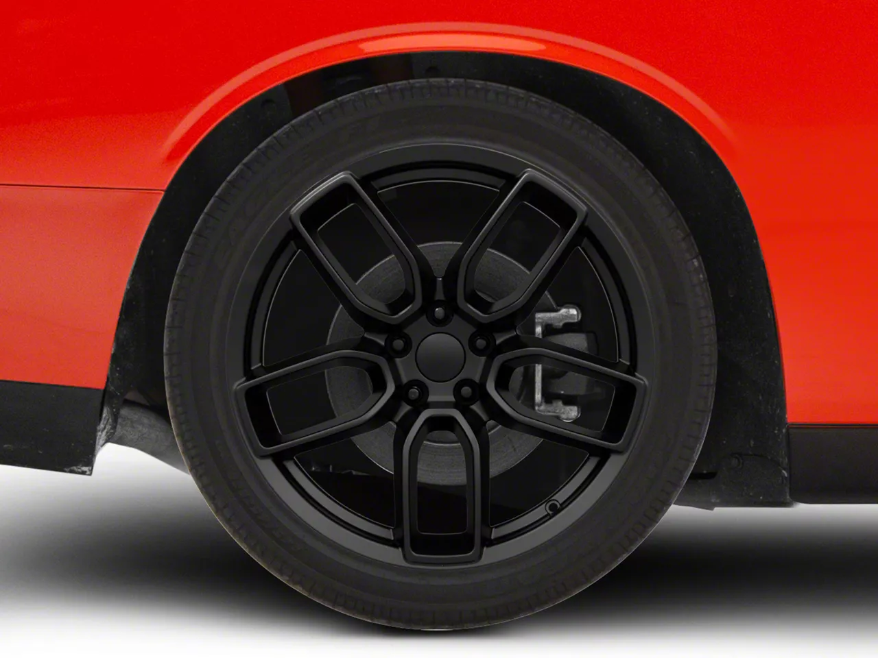 Hellcat Widebody Style Satin Black Wheel; Rear Only; 20x10.5; 22mm Offset (08-23 RWD Challenger, Excluding Widebody)