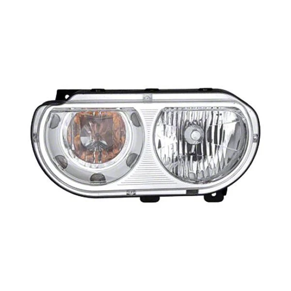 OE Certified Replacement Halogen Headlight; Chrome Housing; Clear Lens; Driver Side (08-14 Challenger w/ Factory Halogen Headlights)