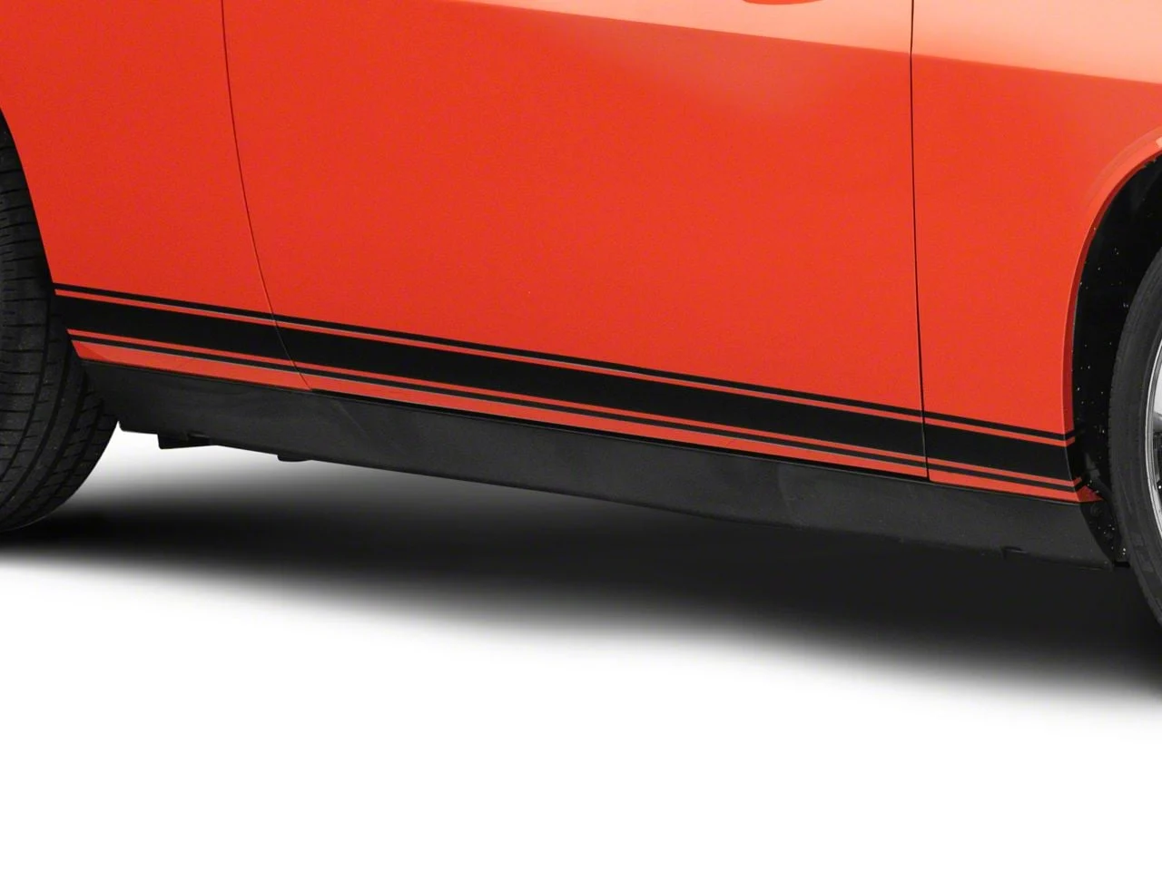 SEC10 Rocker Stripes; Matte Black (08-23 Challenger)