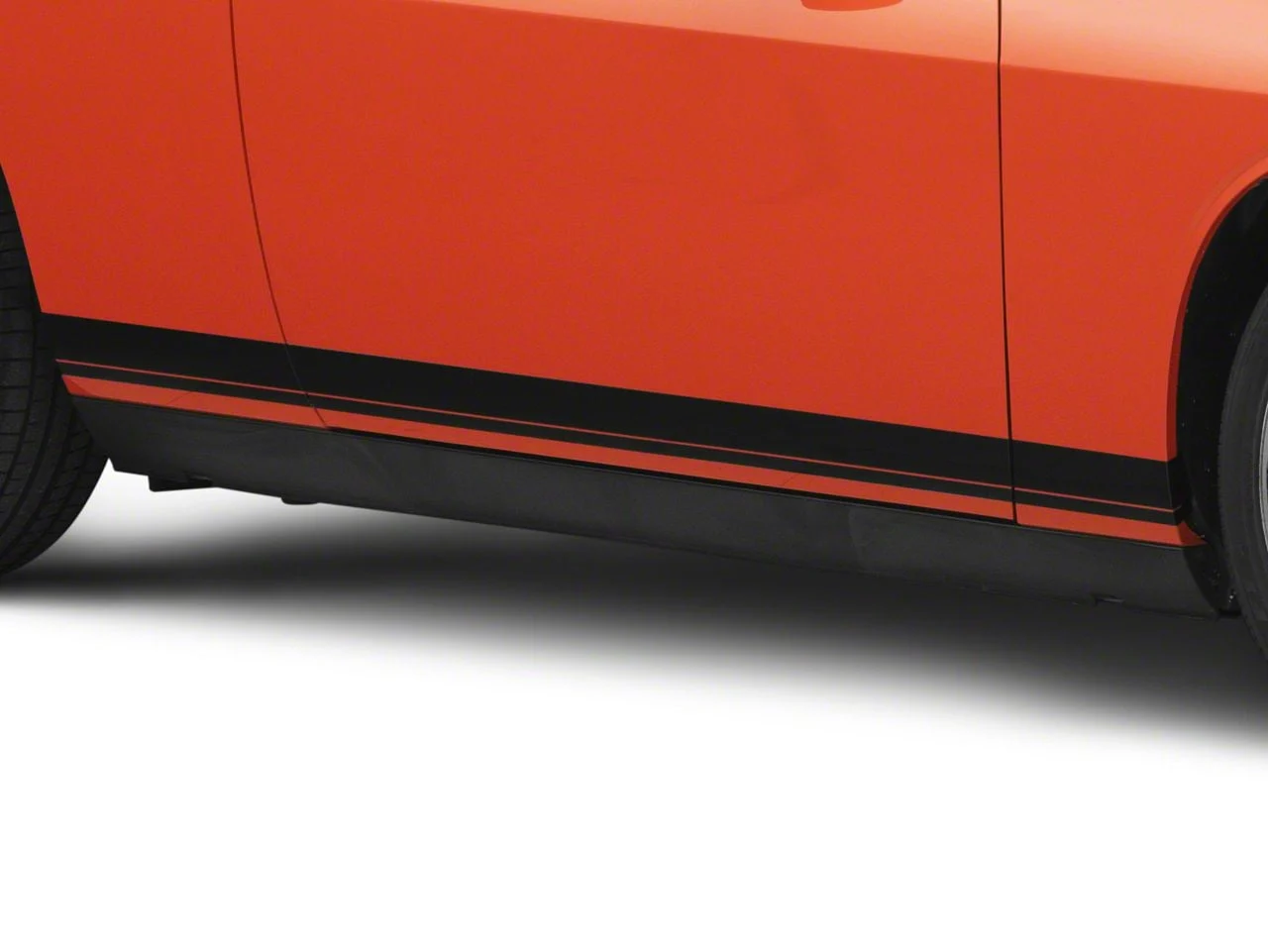 SEC10 Pinstriped Rocker Stripes; Gloss Black (08-23 Challenger)