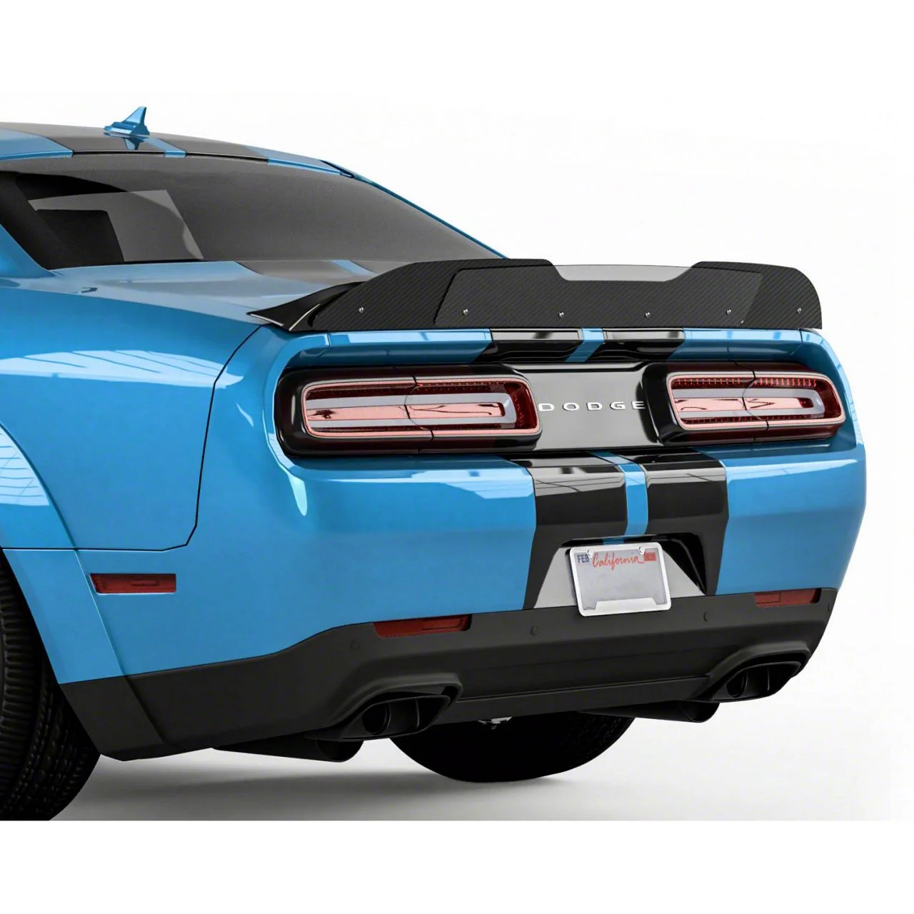 V3R Wicker Bill Rear Spoiler Add-On; Dry Carbon Fiber Vinyl (08-14 Challenger)