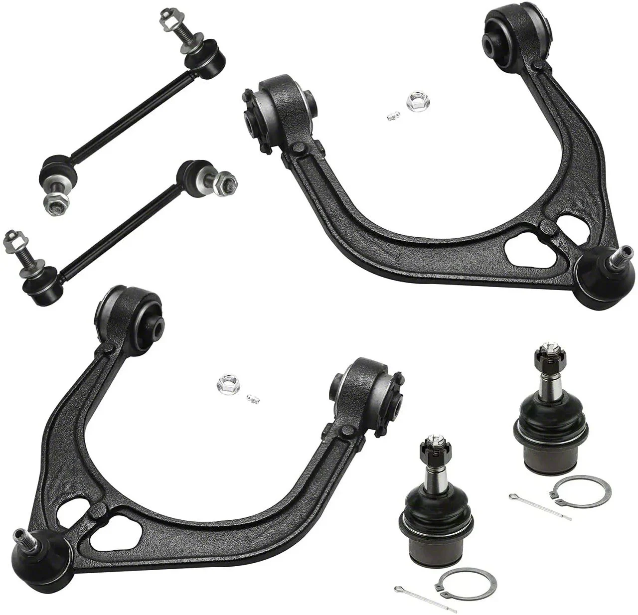 Front Upper Control Arms with Ball Joints and Sway Bar Links (06-19 RWD Charger w/ Non-Adjustable Ball Joints)