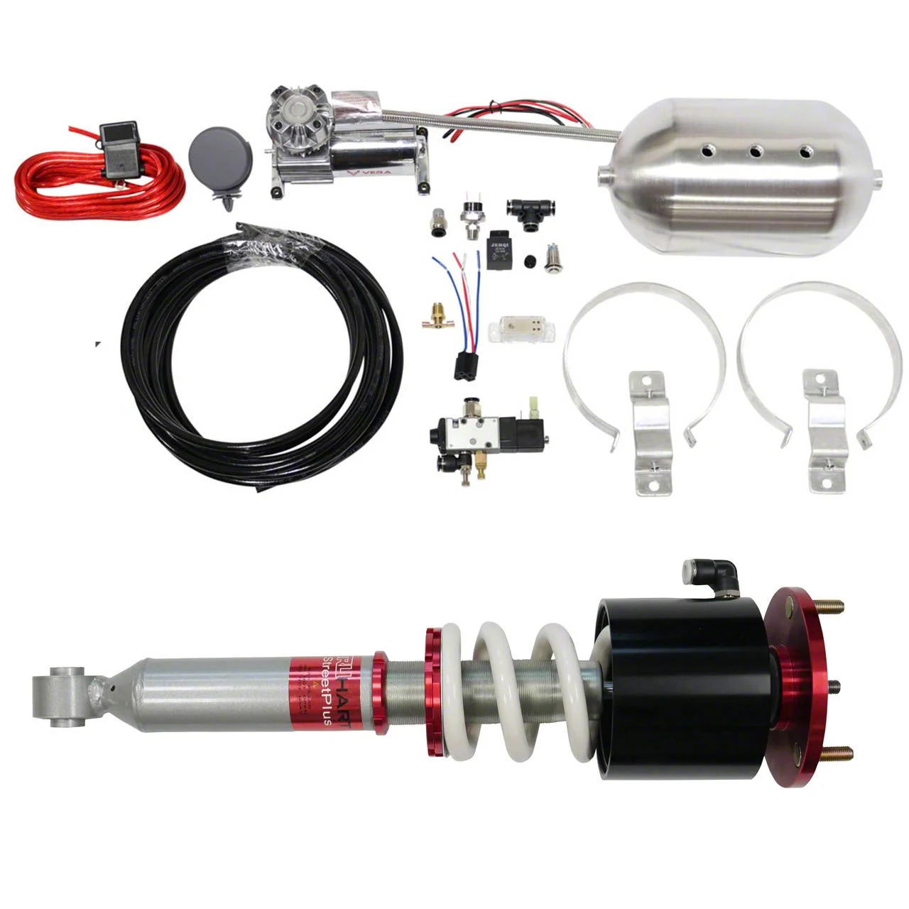 StreetPlus Coil-Over Kit with Front Air Cups and Gold Control System (06-10 RWD Charger)