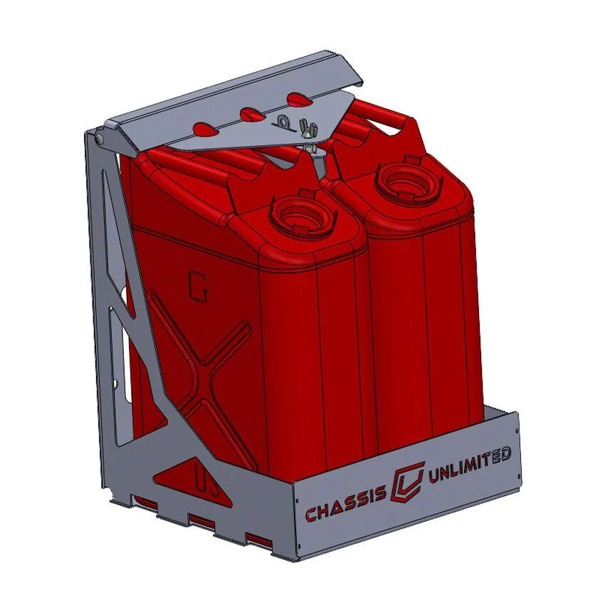Dual Fuel/Water Can Mount for Swing Out Bumpers