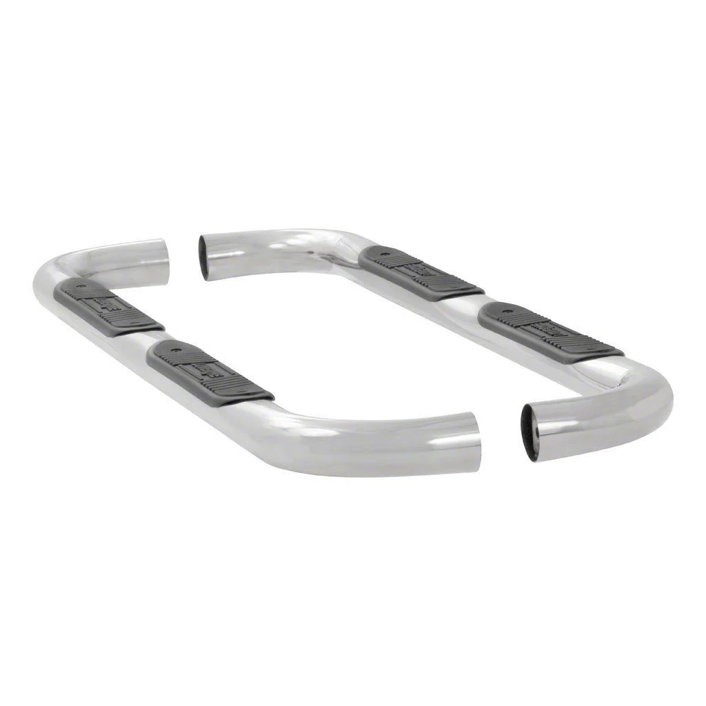 3-Inch Round Nerf Side Step Bars; Polished Stainless (15-22 Colorado Extended Cab)