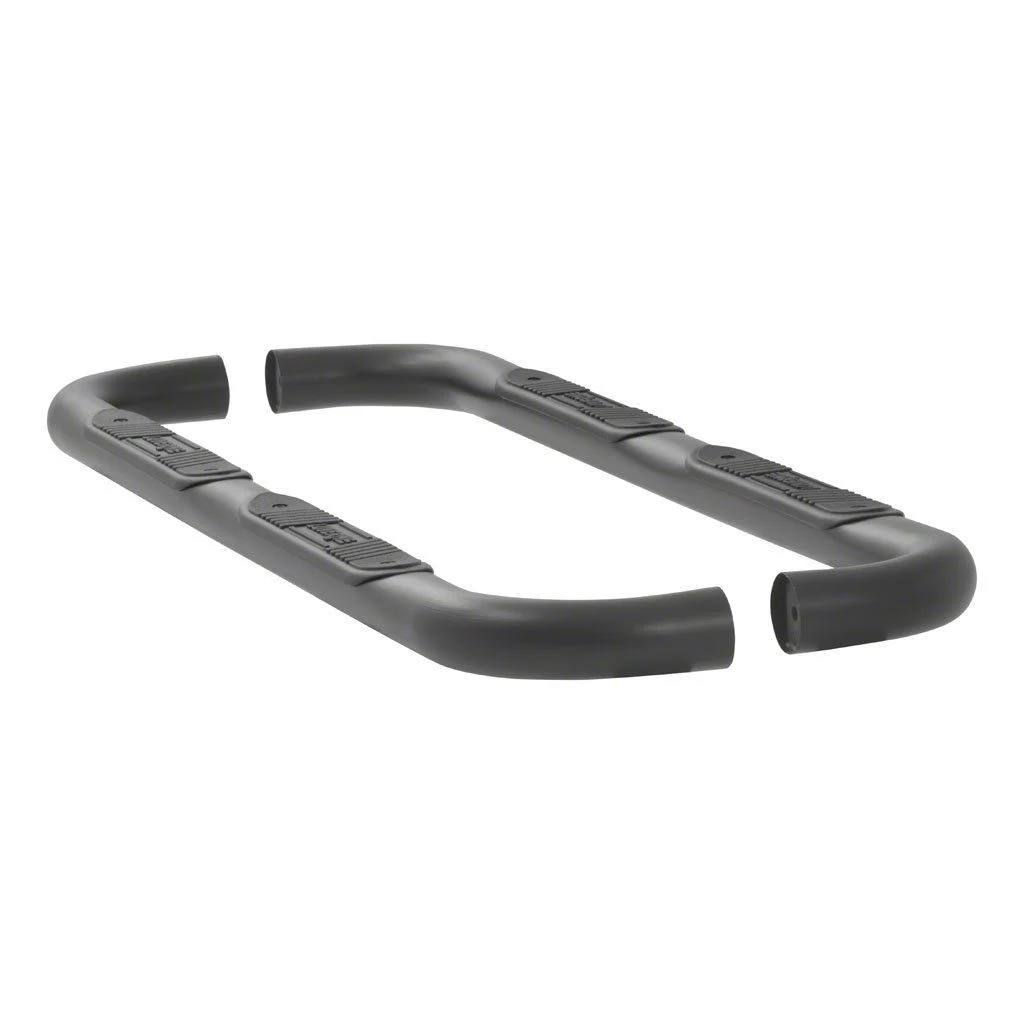 3-Inch Round Nerf Side Step Bars; Textured Black (15-22 Colorado Extended Cab)