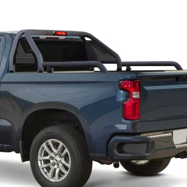 Gladiator Roll Bar with 7-Inch Red Round LED Lights; Black (15-22 Colorado)