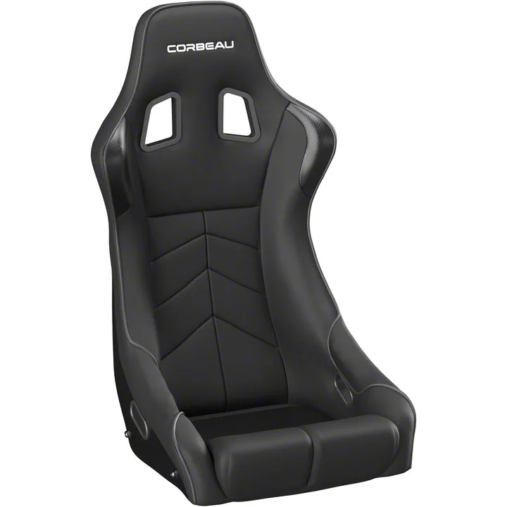 Corbeau DFX Seat; Black Vinyl/Cloth/Black Piping (10-24 Camaro)