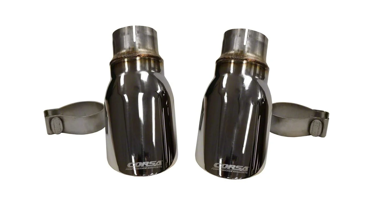Corsa Performance Pro Series Exhaust Tips; 4-Inch; Polished (15-16 5.7L HEMI Charger w/ Pursuit Valance)