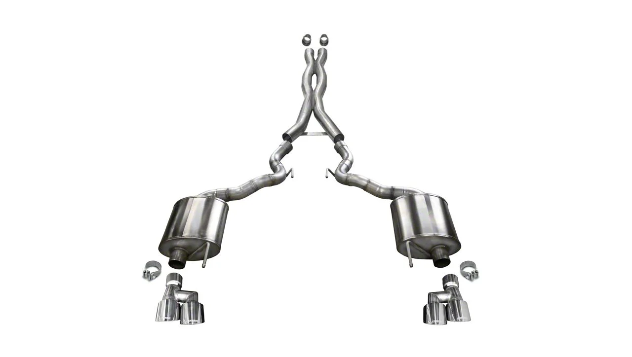 Corsa Performance Sport Cat-Back Exhaust with Polished Tips (18-23 Mustang GT Convertible w/o Active Exhaust)