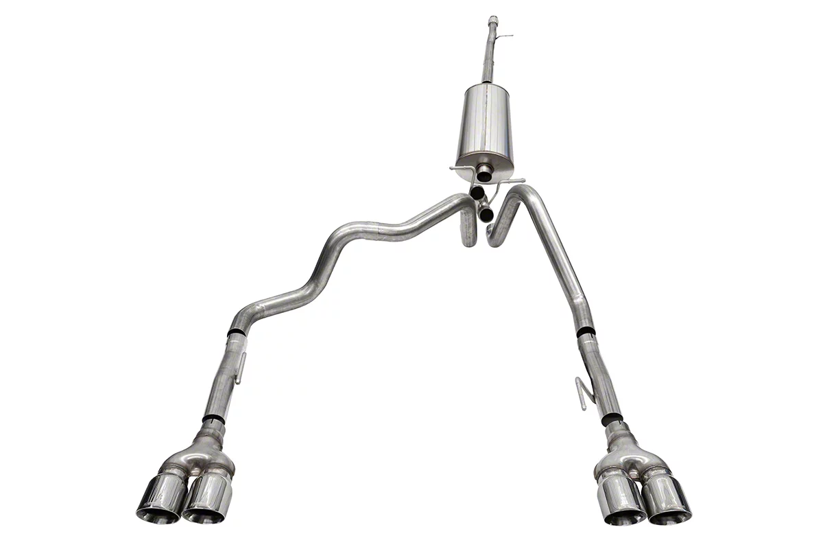Corsa Performance Sport Dual Exhaust System with Polished Tips; Rear Exit (19-26 6.2L Sierra 1500)