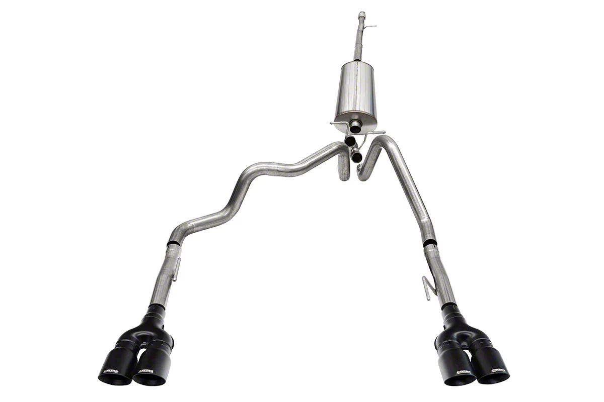 Corsa Performance Sport Dual Exhaust System with Black Tips; Rear Exit (19-26 5.3L Silverado 1500)