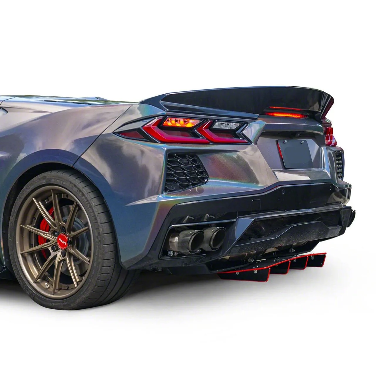 Jesky VR5 Rear Diffuser; Satin Black Vinyl (20-26 Corvette C8, Excluding Z06)