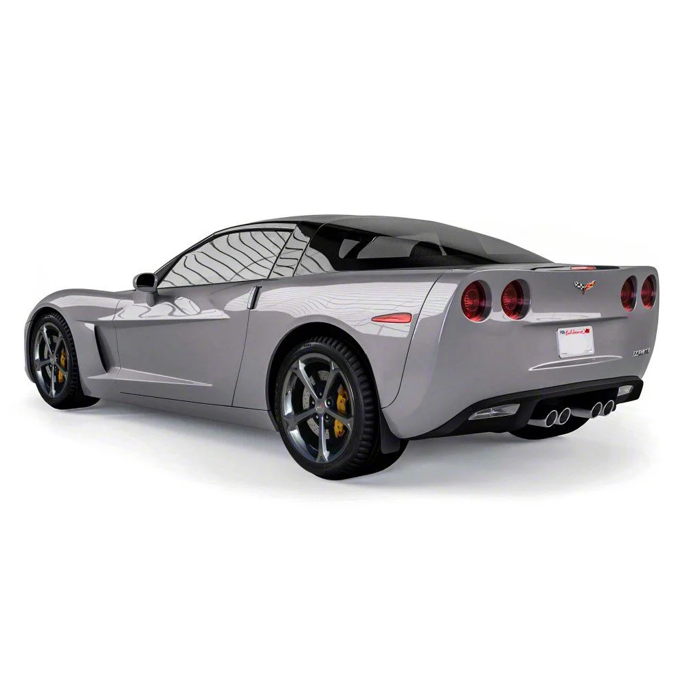 Mud Flaps; Front and Rear; Satin Black Vinyl (05-13 Corvette C6)