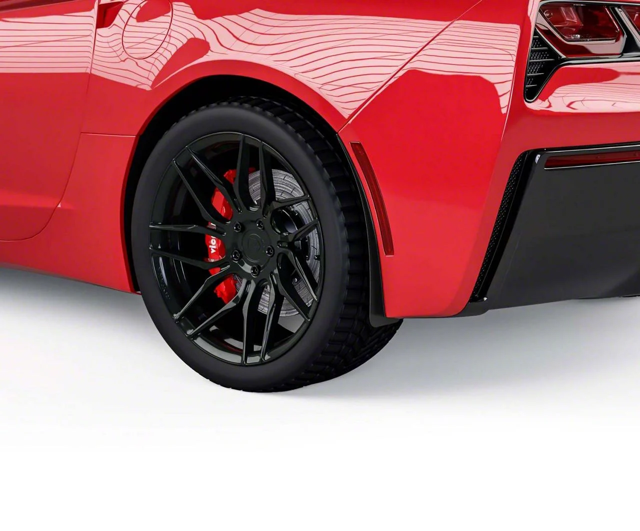 Mud Flaps; Rear; Satin Black Ice Vinyl (14-19 Corvette C7)