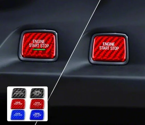 Push Start Button Cover; Red Carbon Fiber (14-19 Corvette C7)