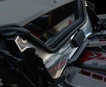 Rear Window Frame with Brushed Trim; Perforated; Polished (20-25 Corvette C8 Convertible)