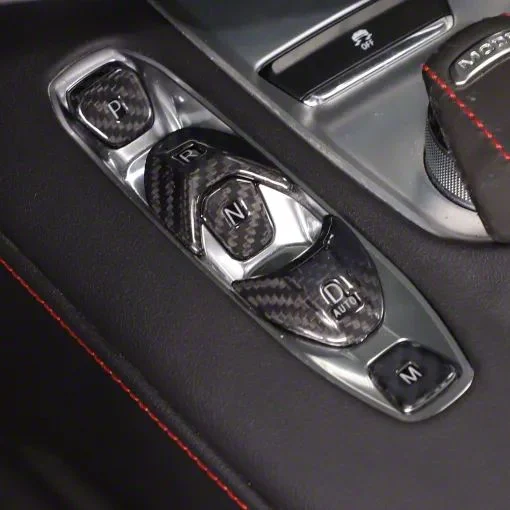 Transmission Control PRND Outer Trim Cover; Red Carbon Fiber (20-26 Corvette C8)