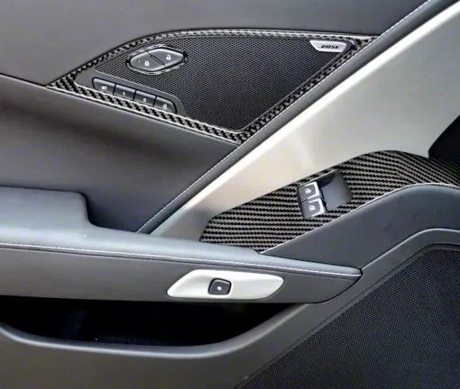 Window Switch Panel Covers; Carbon Fiber (14-19 Corvette C7)