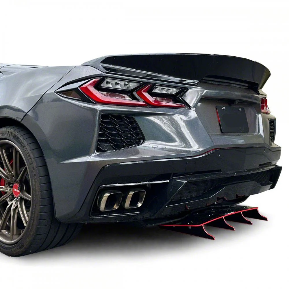 Zonari VR5 Rear Diffuser; Satin Black Vinyl (20-26 Corvette C8, Excluding Z06)