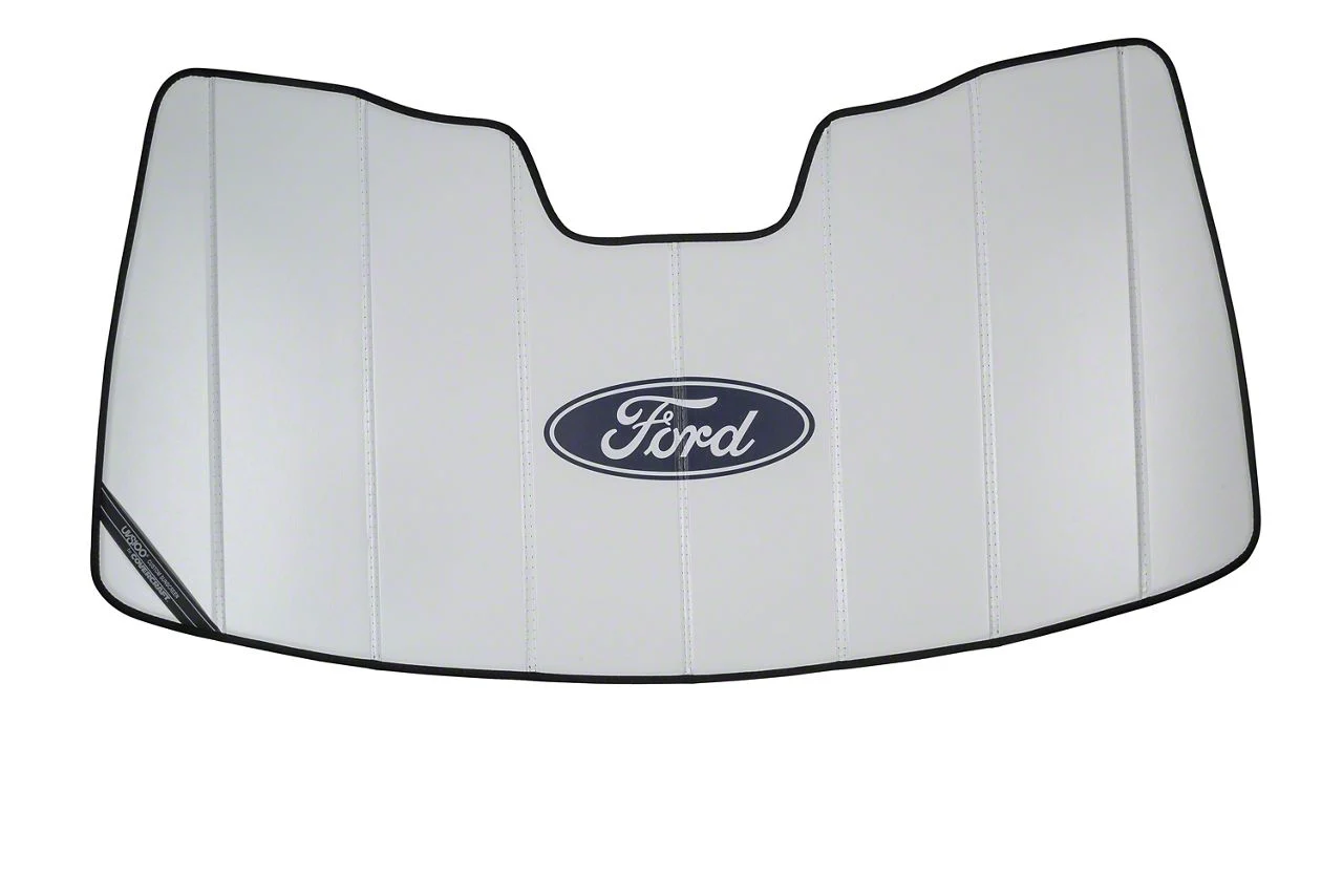 Covercraft UVS100 Heat Shield Custom Sunscreen with Black Ford Oval Logo; White (11-16 F-350 Super Duty)