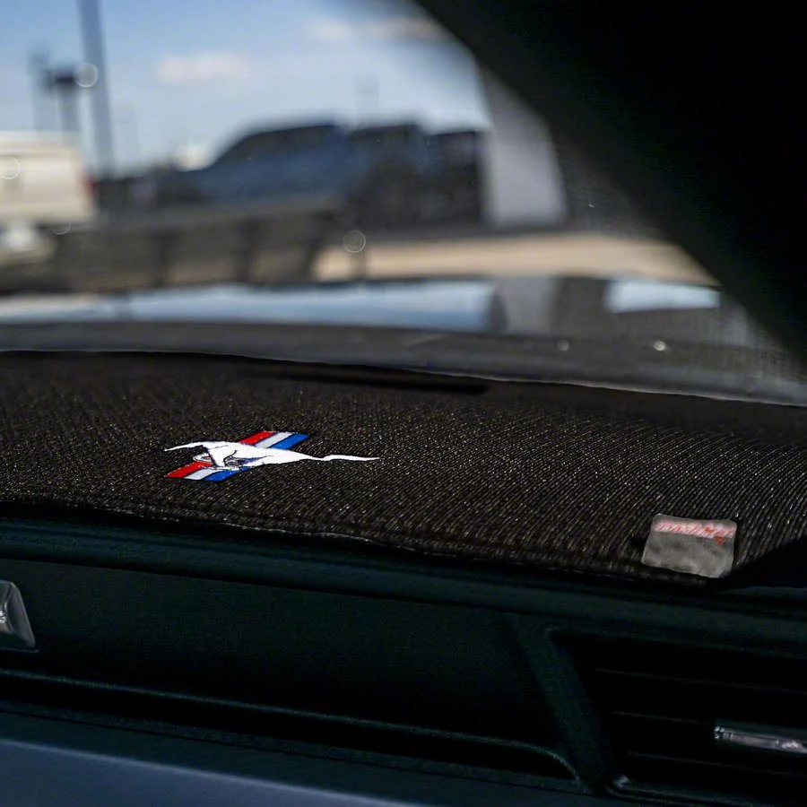 Covercraft Ltd Edition Custom Dash Cover with Ford Blue Oval Logo; Black (17-22 F-350 Super Duty w/o Forward Collision Alert)